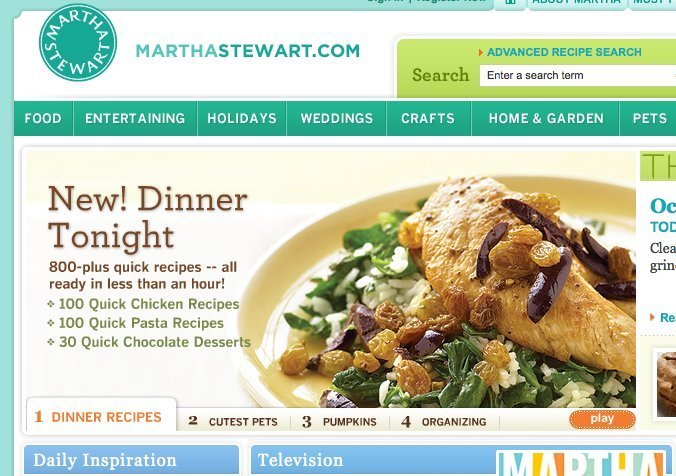 Screenshot of marthastewart.com
