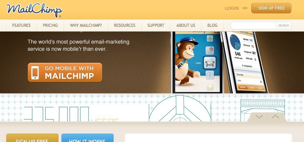 Screenshot of mailchimp.com