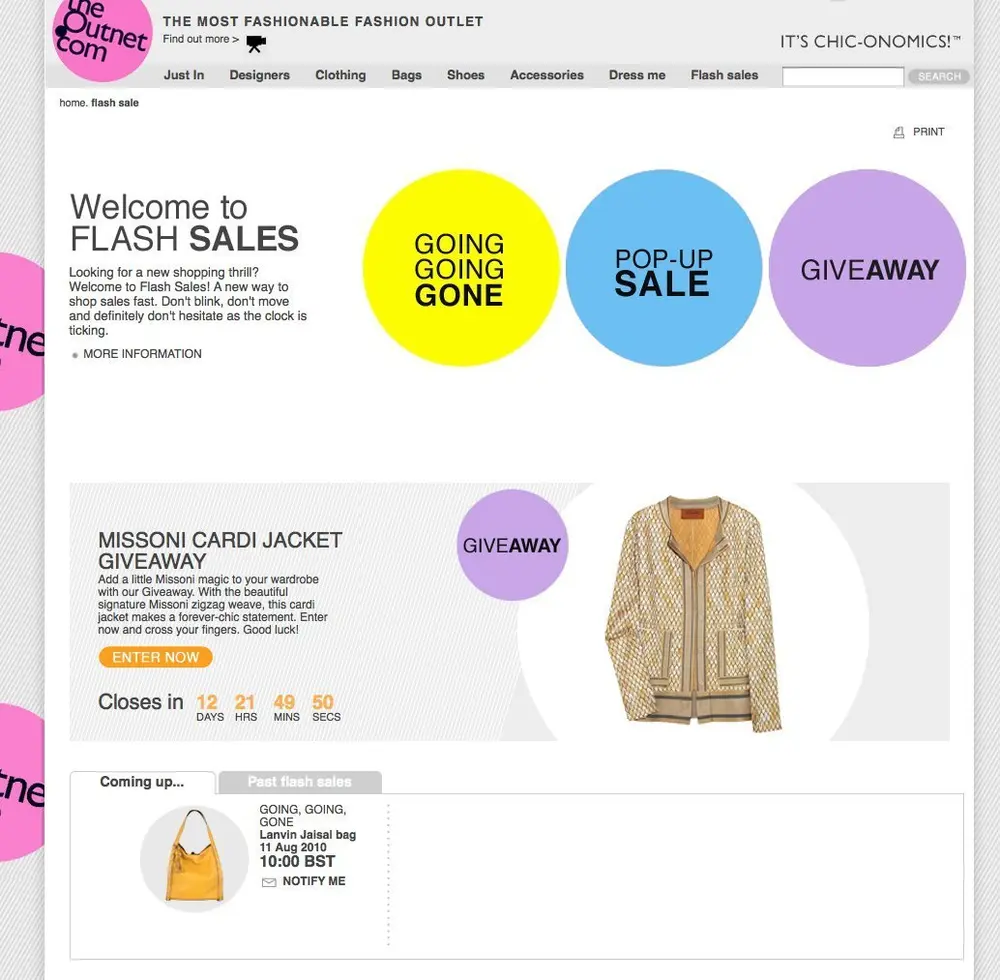 Scarcity example from theoutnet.com