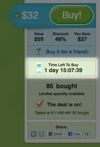 Scarcity example from groupon.com