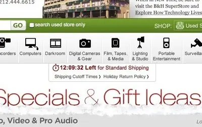 Scarcity example from bhphotovideo.com