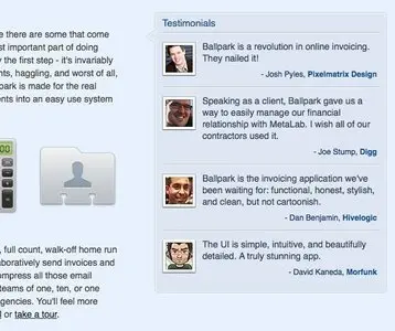 Social Proof example from getballpark.com