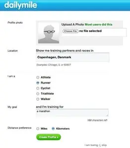 Social Proof example from dailymile.com
