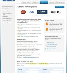 Social Proof example from huddle.net