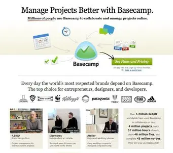 Social Proof example from basecamphq.com