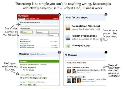 Social Proof example from basecamphq.com