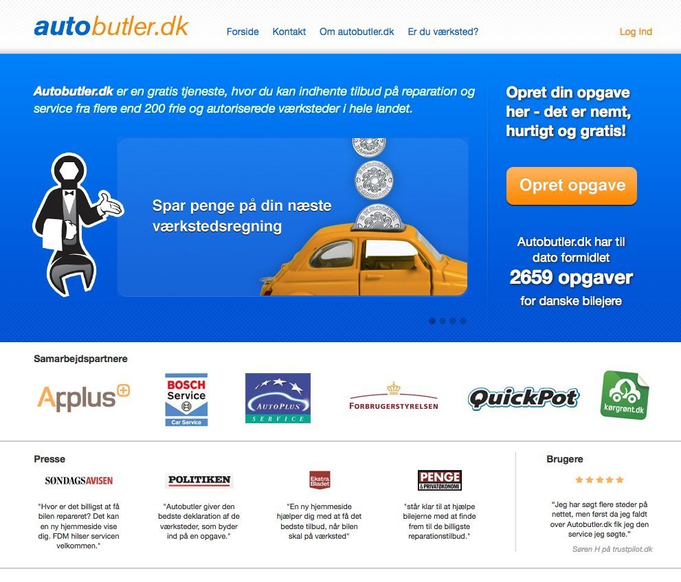 Screenshot of autobutler.dk