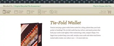 Navigation example from narwhalcompany.com