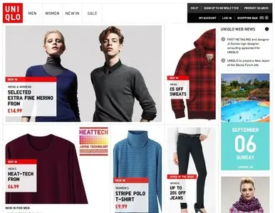 Navigation Tabs example from uniqlo.co.uk