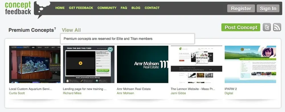 Unlock Features example from conceptfeedback.com