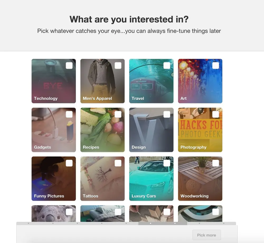 Recognition over Recall example from pinterest.com