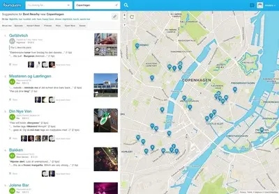 Displaying data example from foursquare.com
