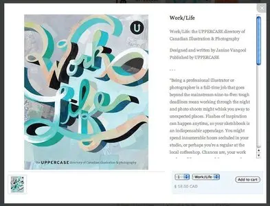 Product pages example from shop.uppercasegallery.ca
