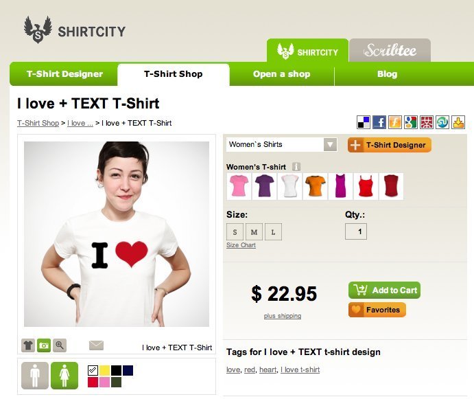 Screenshot of shirtcity.us