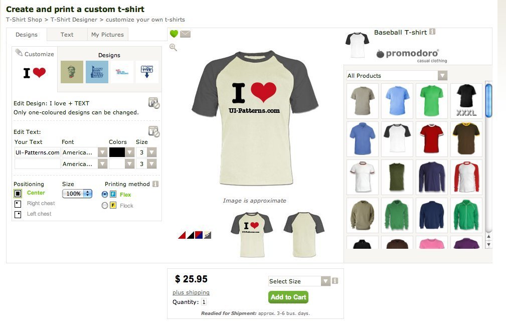 Screenshot of shirtcity.com