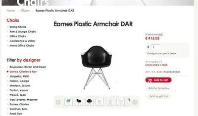 Product pages example from designcollectors.com