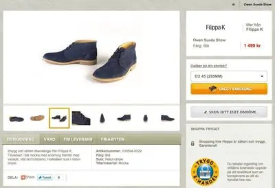 Product pages example from heppo.se