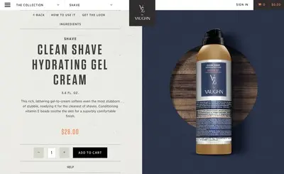 Product pages example from v76.com