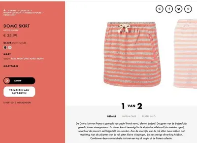 Product pages example from shop.protest.eu