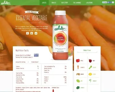 Product pages example from evolutionfresh.com