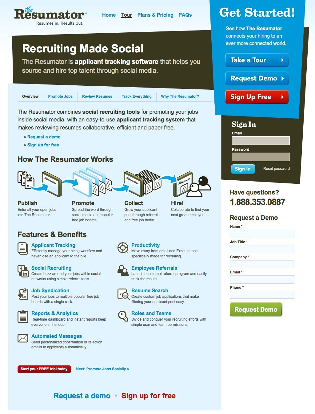 Screenshot of theresumator.com