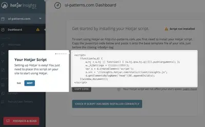 Guided Tour example from insights.hotjar.com