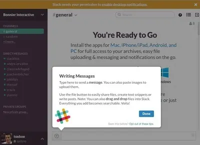 Guided Tour example from slack.com