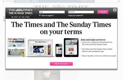 Paywall example from timesplus.co.uk