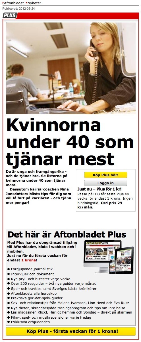 Screenshot of aftonbladet.se