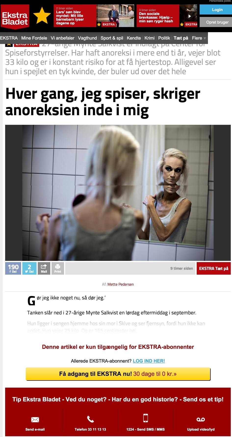 Screenshot of ekstrabladet.dk