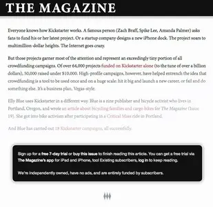 Paywall example from the-magazine.org