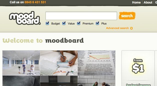 Screenshot of moodboard.com