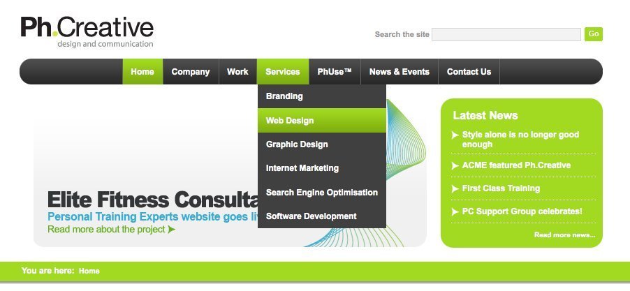 Screenshot of ph-creative.com