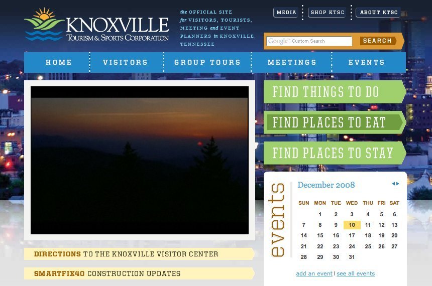 Screenshot of knoxville.org