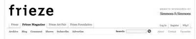 Search example from frieze.com