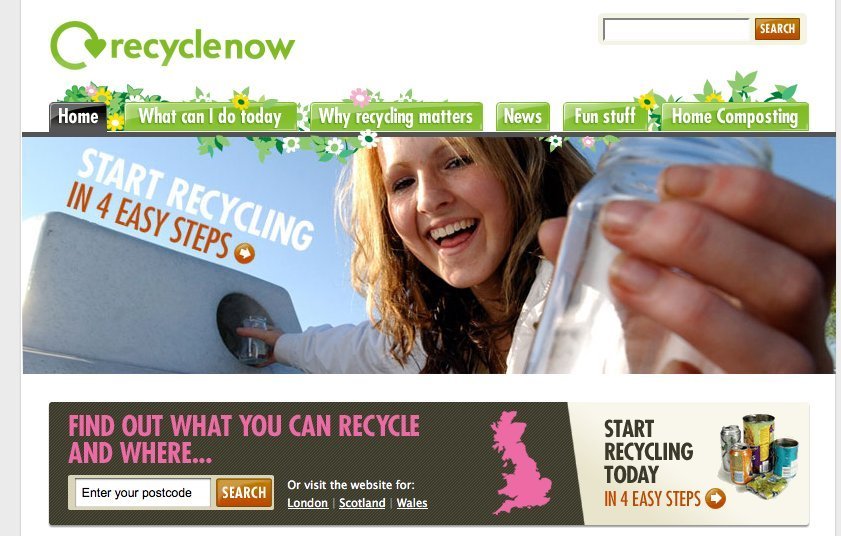 Screenshot of recyclenow.com
