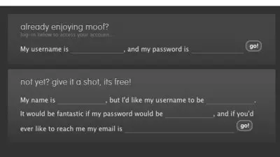 Login forms example from moof.com