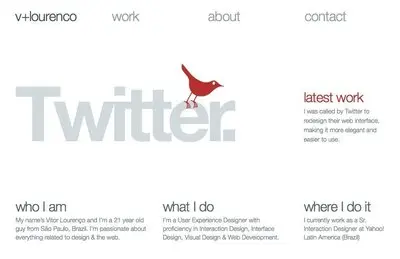 Portfolios example from vlourenco.com