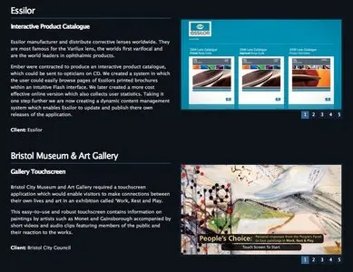 Portfolios example from emberinteractive.co.uk