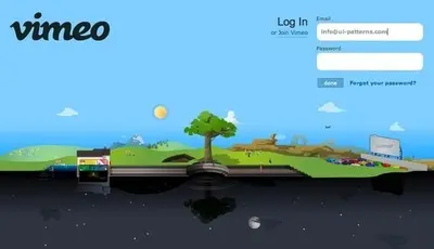 Login forms example from vimeo.com