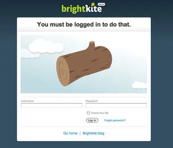 Login forms example from brightkite.com