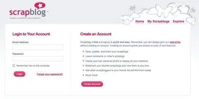 Login forms example from scrapblog.com