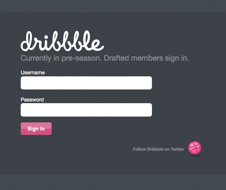 Screenshot of dribbble.com
