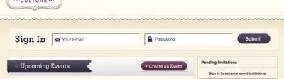 Login forms example from culinaryculture.com