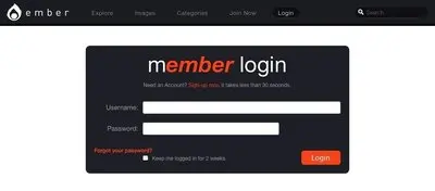 Login forms example from emberapp.com