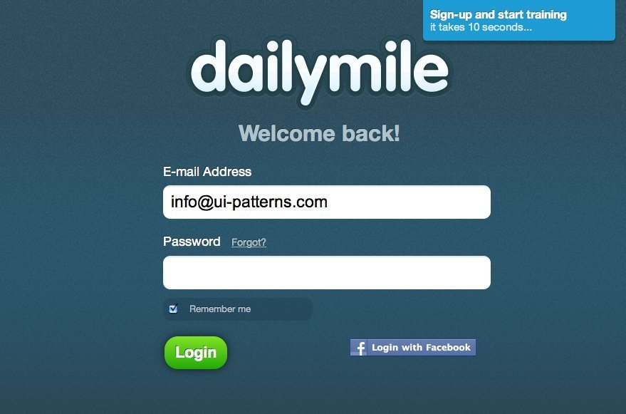 Screenshot of dailymile.com