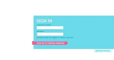 Login forms example from letsfreckle.com