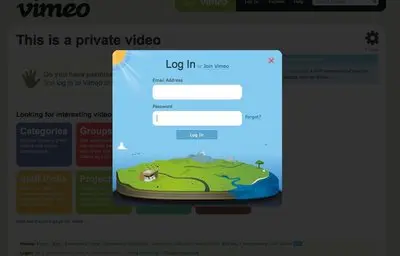 Login forms example from vimeo.com