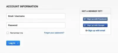 Login forms example from behance.net