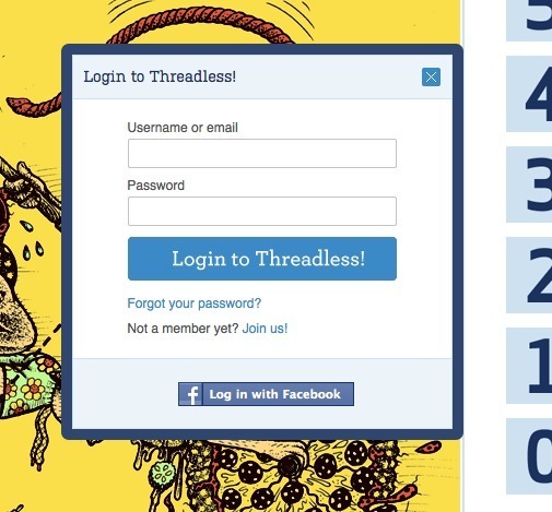 Screenshot of threadless.com